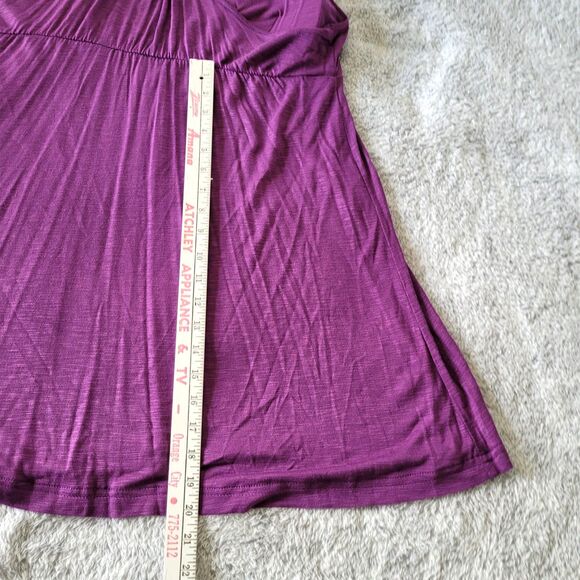Vintage Apt 9 Night Gown Women Medium Purple T Back Crochet Lace Soft Cotton - Picture 8 of 9
